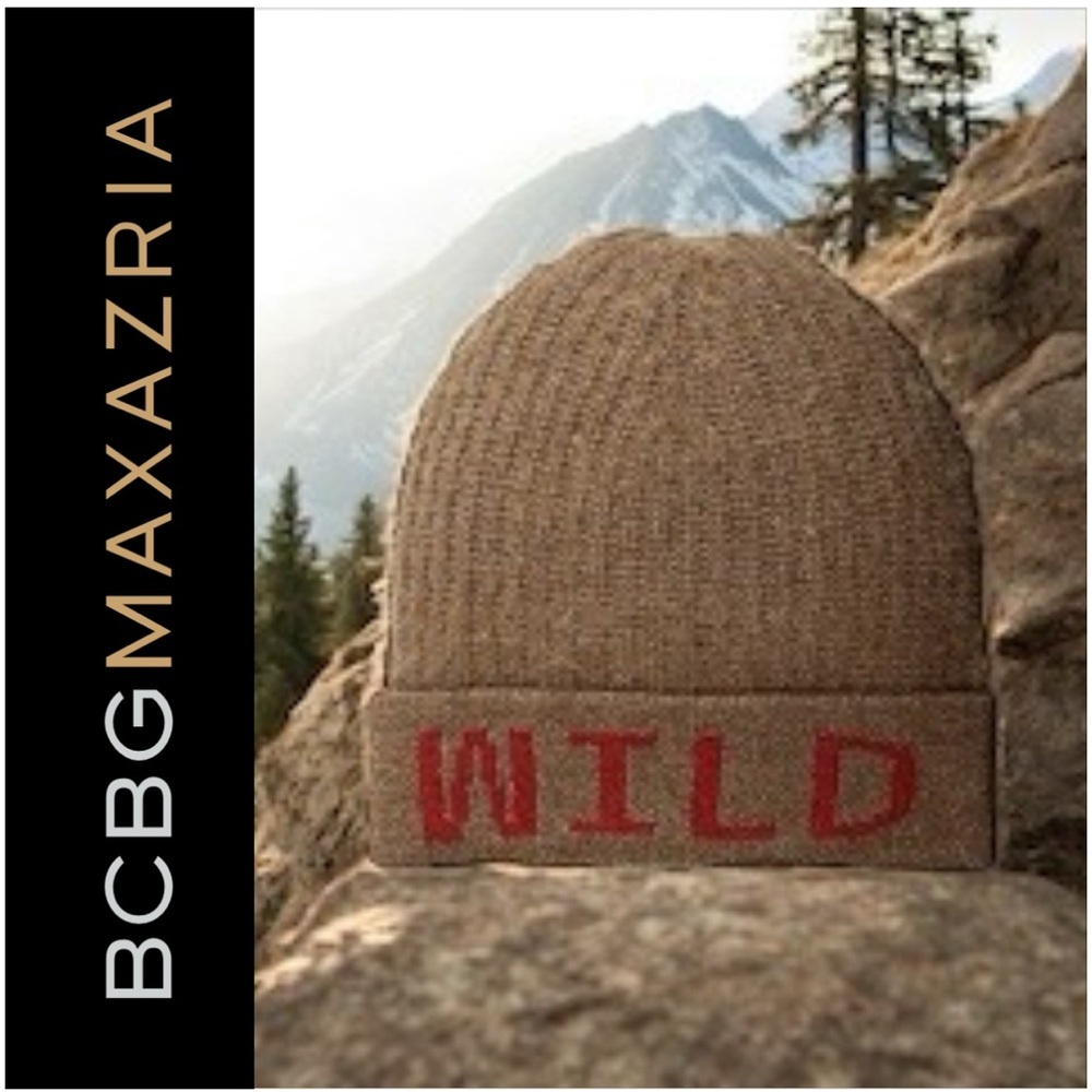 BCBG Maxazria Wild Wool Blend Knit Hat Maple One Size . New!